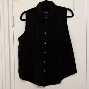 Banana Republic Black Sleeveless Button-Down Collared Top NWOT